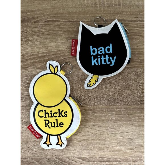Vintage Y2k Fred is Red Target Chicks Rule Coin Purse Keyring Keychain Kawaii - Picture 2 of 7